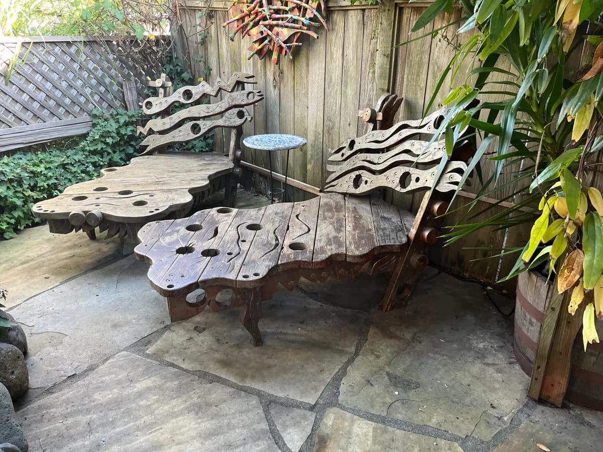 Furniture like lounge chairs and tables