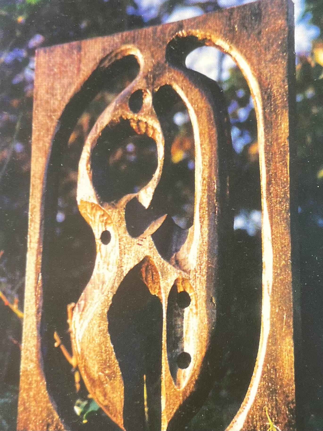 Sculpture from railway ties